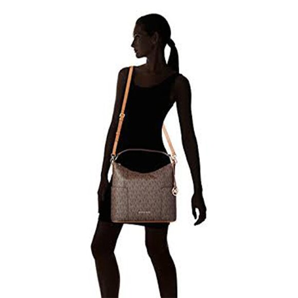 Michael Kors Anita LRG Brown Acorn Convertible Shoulder Crossbody Bag MSRP $428 - Picture 3 of 14